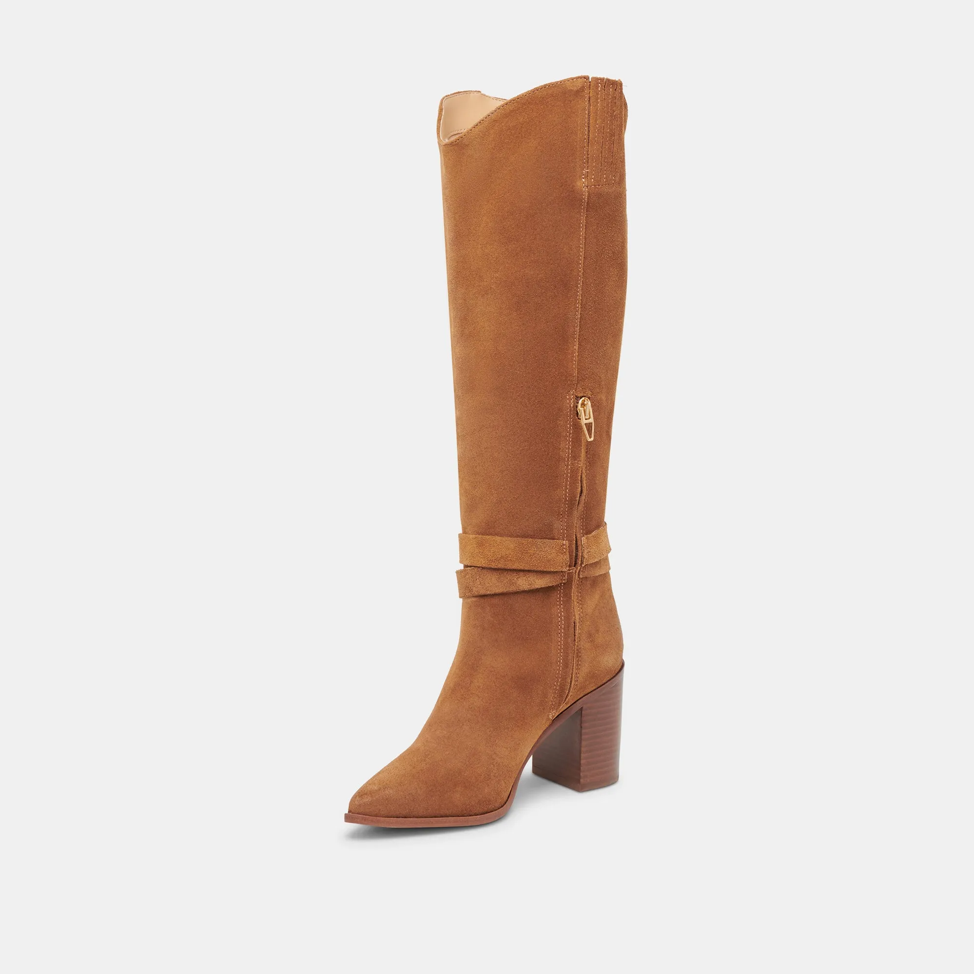 TYRONE WIDE CALF BOOTS BROWN SUEDE