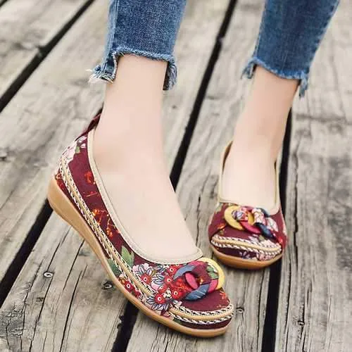 US Size 5-11 Embroidery Loafers For Wome