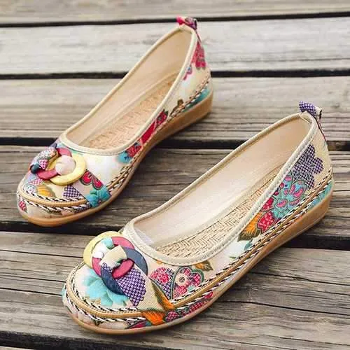 US Size 5-11 Embroidery Loafers For Wome