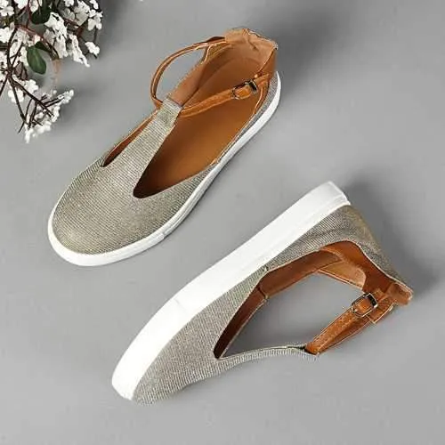 US Size 5-12 Buckle Hollow Out Skateboard Flats Shoes