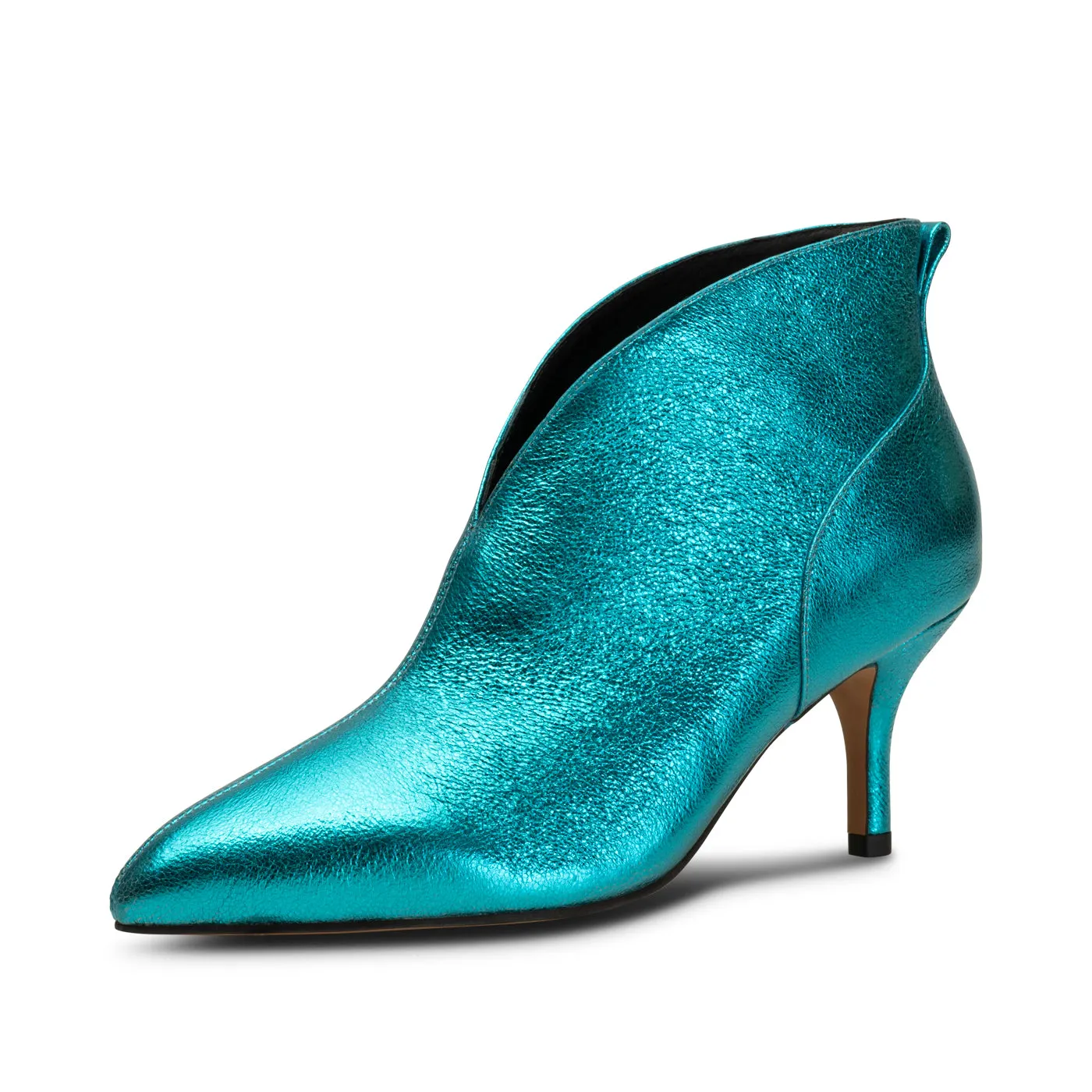 Valentine heel leather - TURQUOISE METALLIC