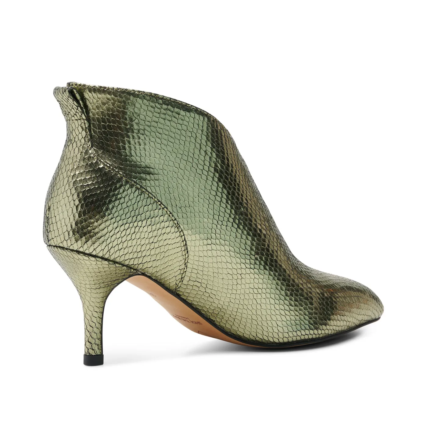 Valentine Leather Low Cut Bootie - SILVER OLIVE