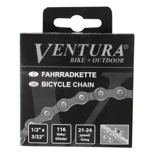 Ventura 7 / 8 Speed 1/2" x 3/32" Geared Bike Chain 116 Link 21 - 24 Speed Chain