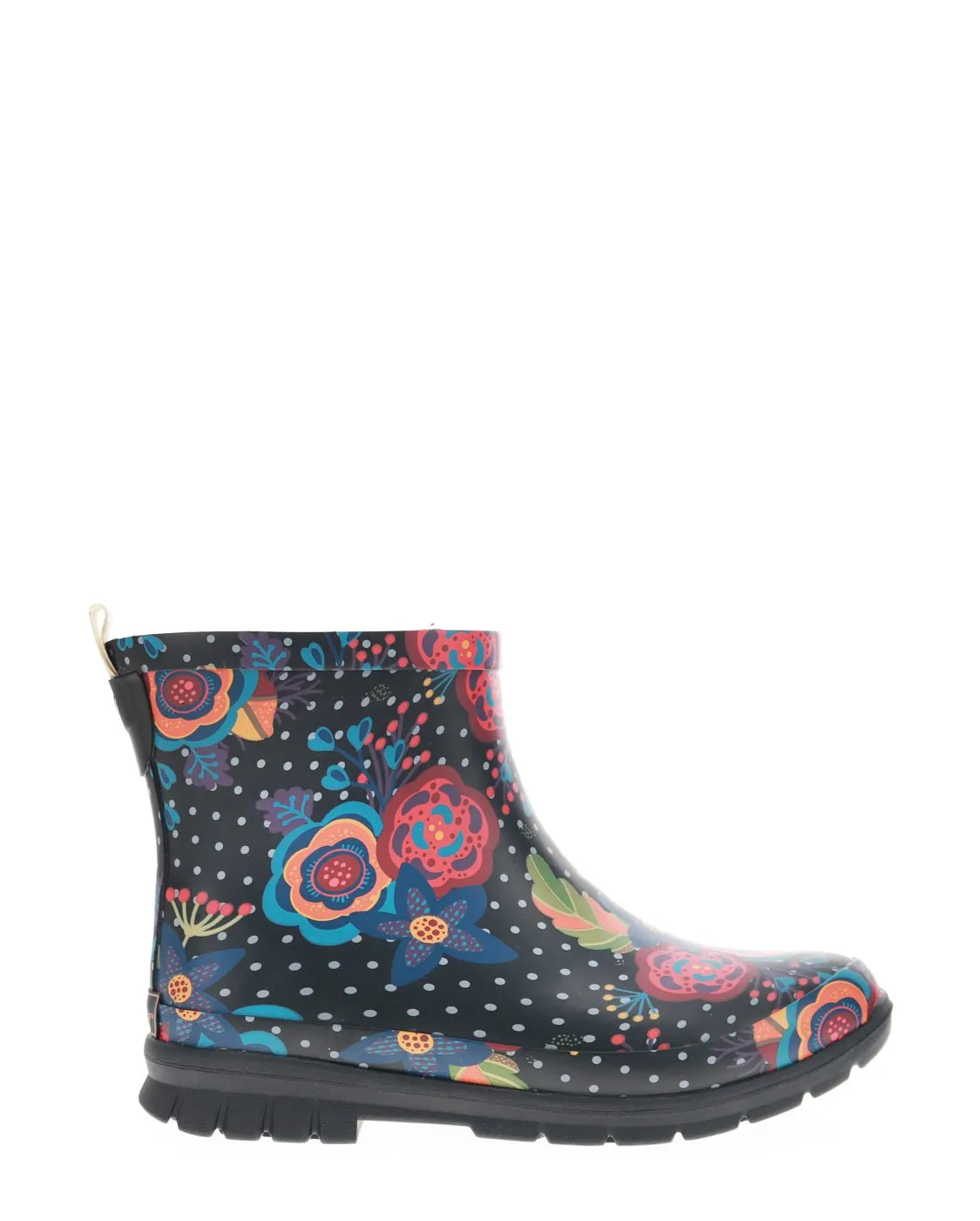 Women's Boho Bloom Ankle Rain Boot - Black