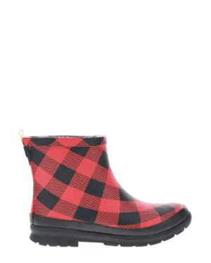 Women's Buffalo Faux Fur Ankle Rain Boot - Red