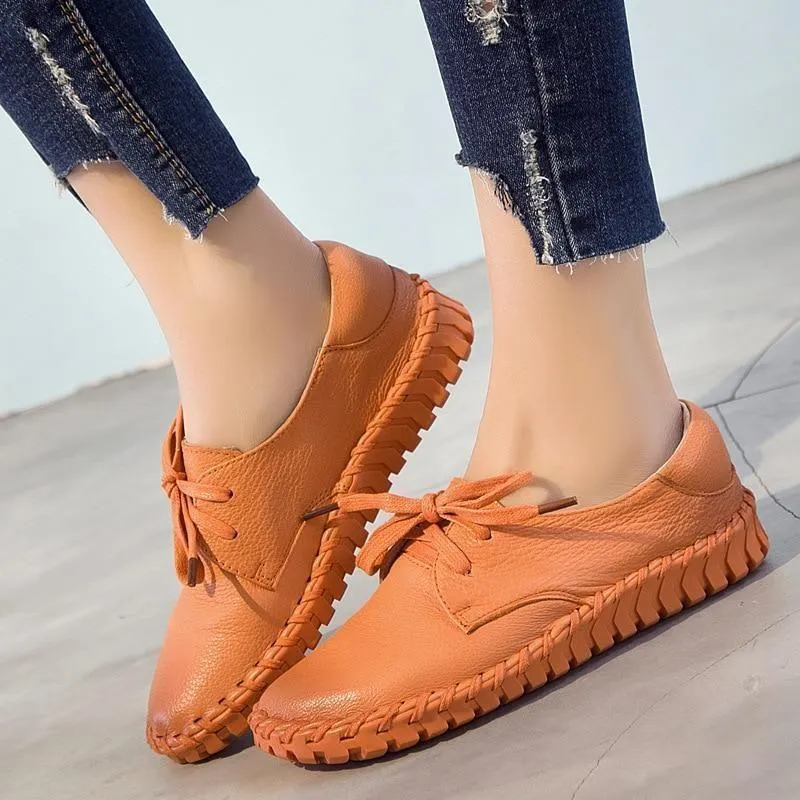 Women's Casual Shoes Leather Flats Loafers Sneaker #ASN-1603