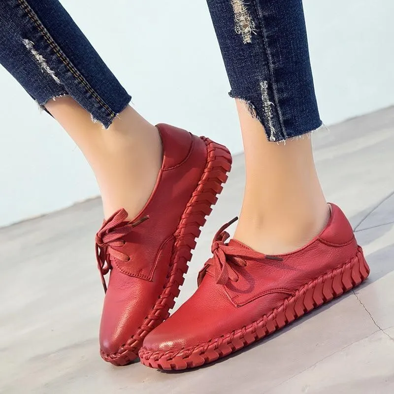 Women's Casual Shoes Leather Flats Loafers Sneaker #ASN-1603