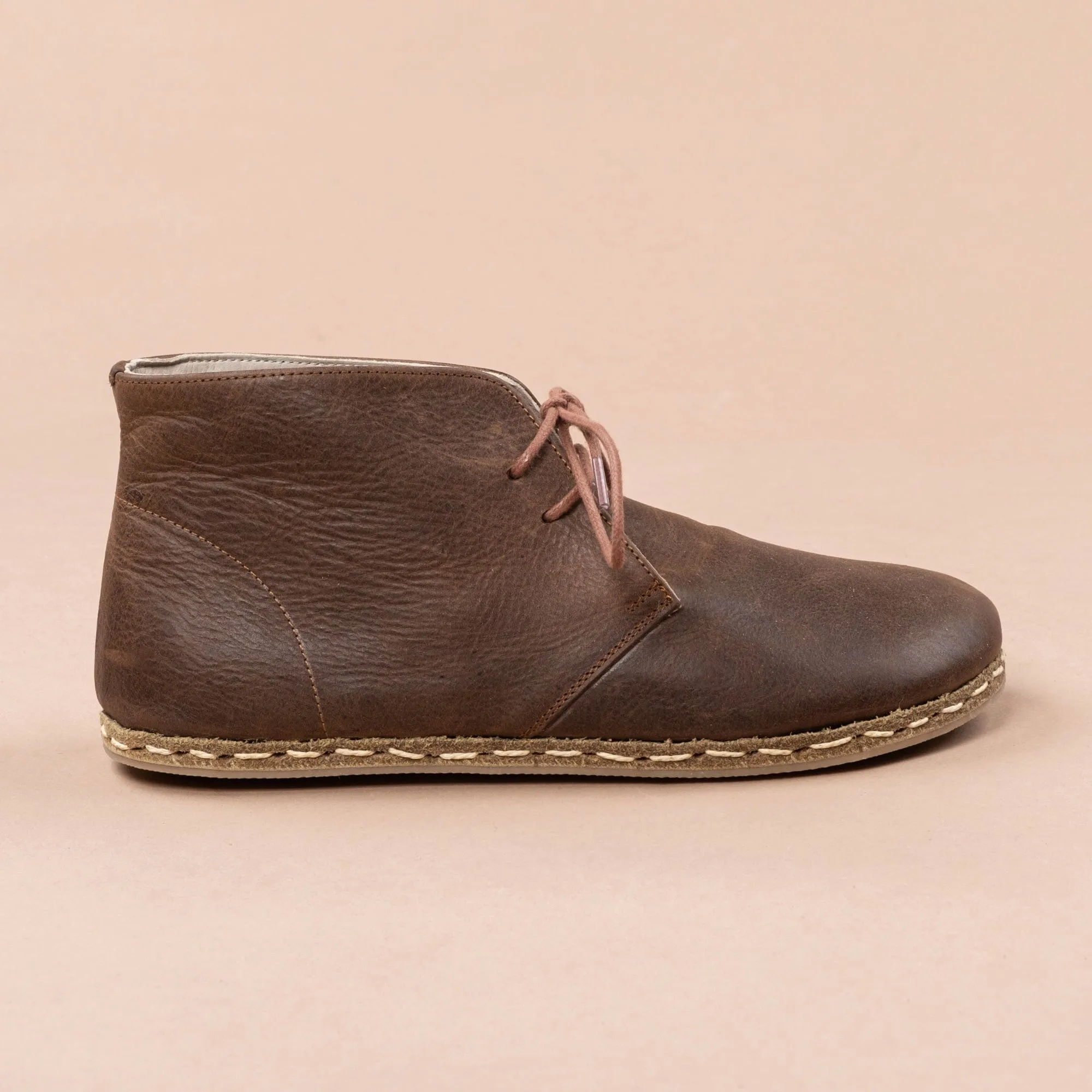 Women's Coffee Barefoot Boots with Laces