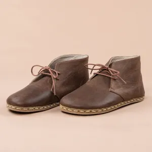 Women's Coffee Barefoot Boots with Laces