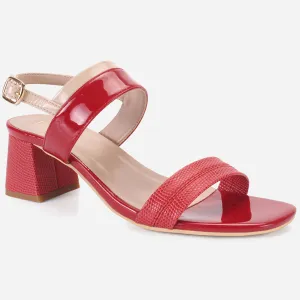 Womens "GLAZIA" Patent Block Heel Sandals