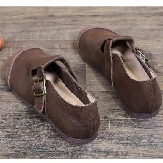 Women's Vintage Handmade Flat Casual Round Toe Shoes