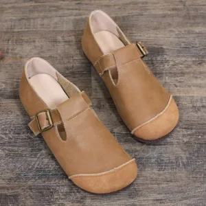 Women's Vintage Handmade Flat Casual Round Toe Shoes